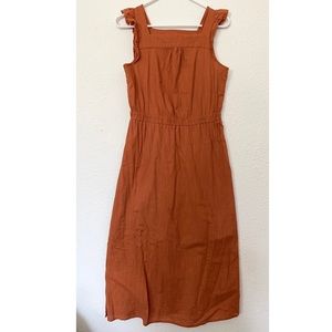 Universal Thread Co. Orange Cotton Midi Dress